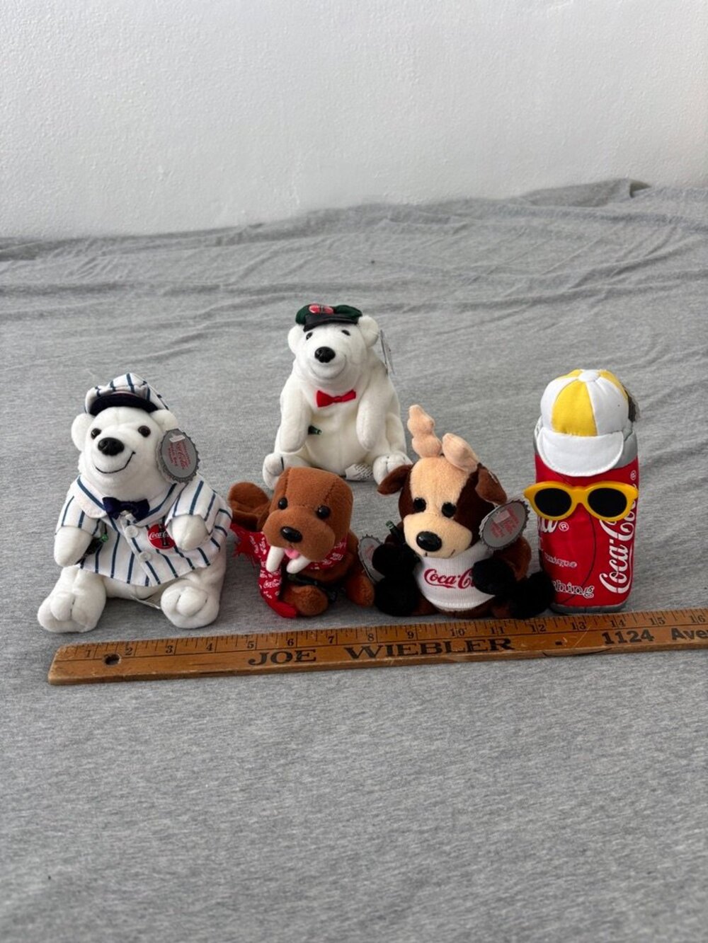 Vintage Coca Cola Bean Bag Plush Lot 1997 1998 Polar Bear Reindeer Walrus Can
